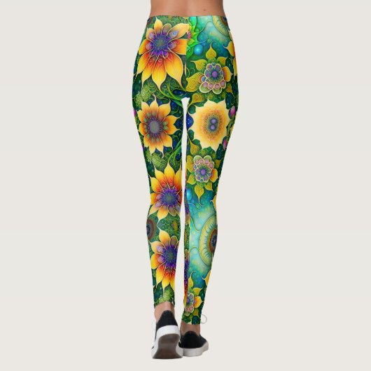 Prachtige, grote, heldere zonnebloem leggings (Achterkant)