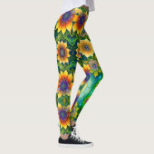 Prachtige, grote, heldere zonnebloem leggings (Rechts)