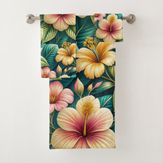 PRACHTIGE GROTE TROPISCHE HIBISCUSBLOEMEN BAD HANDDOEK