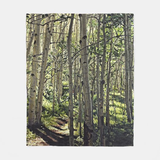 Prachtige grove van Aspen-bomen in Crested Butte Fleece Deken (Voorkant)