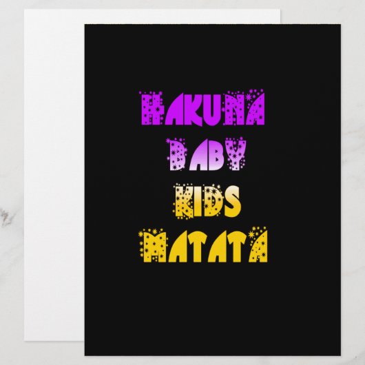 Prachtige Hakuna Matata Art Print Briefhoofd (Voorkant / Achterkant)
