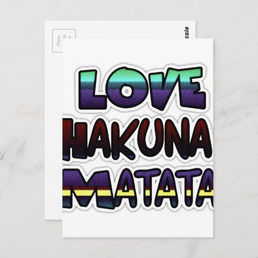 Prachtige Hakuna Matata Art Print Briefkaart (Voorkant / Achterkant)