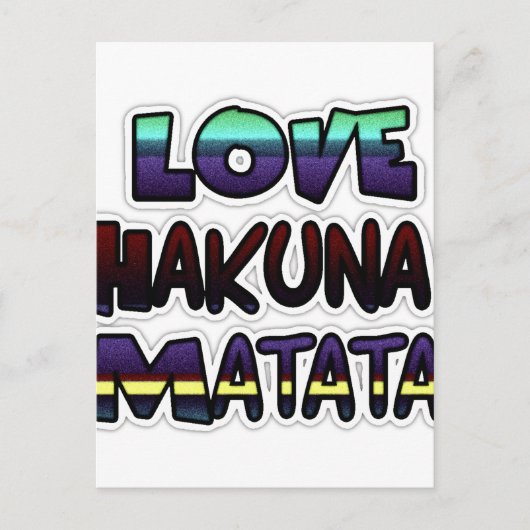 Prachtige Hakuna Matata Art Print Briefkaart (Voorkant)