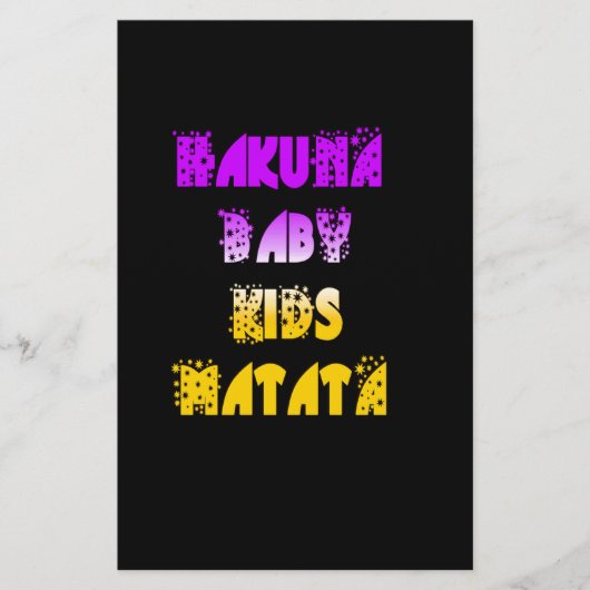 Prachtige Hakuna Matata Art Print Briefpapier (Voorkant)