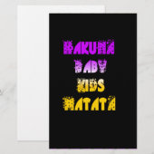 Prachtige Hakuna Matata Art Print Briefpapier (Voorkant / Achterkant)