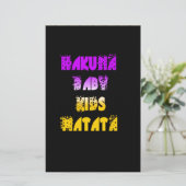 Prachtige Hakuna Matata Art Print Briefpapier (Staand voorkant)