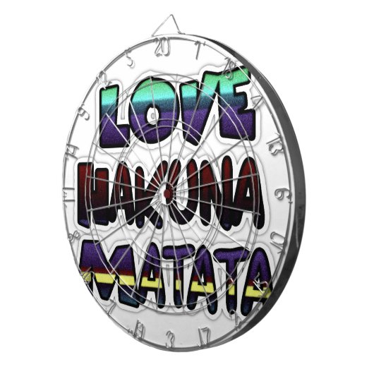 Prachtige Hakuna Matata Art Print Dartbord (Voorkant Rechts)