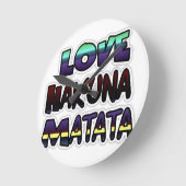 Prachtige Hakuna Matata Art Print Ronde Klok (Hoek)