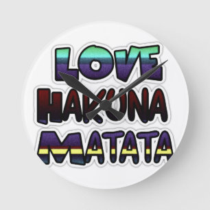 Prachtige Hakuna Matata Art Print Ronde Klok