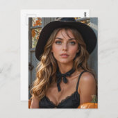 Prachtige Halloween heks Briefkaart (Voorkant / Achterkant)