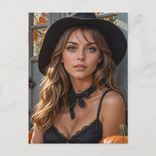 Prachtige Halloween heks Briefkaart (Voorkant)