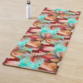 Prachtige handbeschilderde Waterverf Floral Botani Yogamat