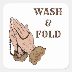 Prachtige handen Rosary Religious Vierkante Sticker