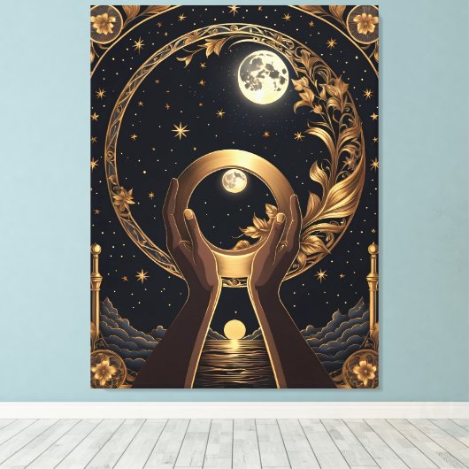 Prachtige handen schilderen canvas afdruk (Insitu (Houten vloer))