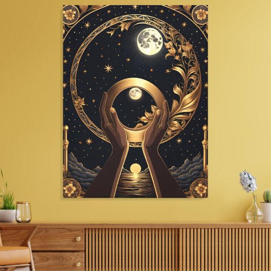 Prachtige handen schilderen canvas afdruk (Insitu (Woonkamer))