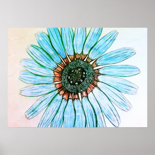 Prachtige handgeschetste ventilatorPoster Poster (Voorkant)