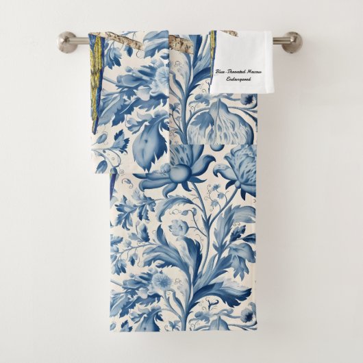 Prachtige handgeschilderde bedreigde ara bad handdoek (Insitu)