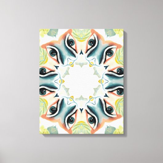 Prachtige handgeschilderde Boho Chic groen Abstrac Canvas Afdruk (Voorkant)