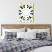 Prachtige handgeschilderde Boho Chic groen Abstrac Canvas Afdruk (Insitu (Slaapkamer))