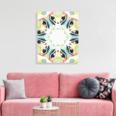 Prachtige handgeschilderde Boho Chic groen Abstrac Canvas Afdruk (Insitu (Woonkamer))