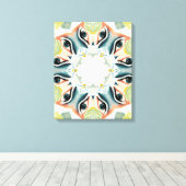 Prachtige handgeschilderde Boho Chic groen Abstrac Canvas Afdruk (Insitu (Houten vloer))