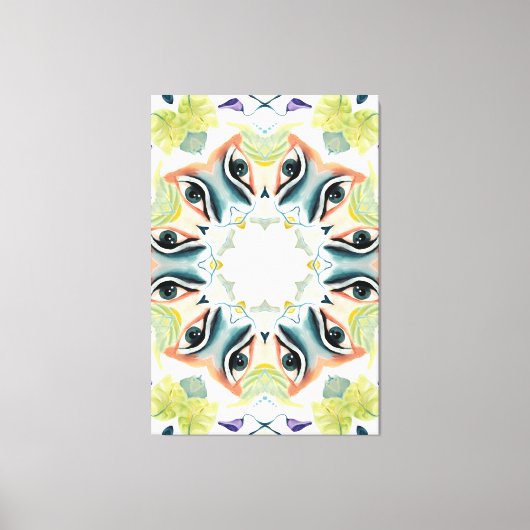 Prachtige handgeschilderde Boho Chic groen Abstrac Canvas Afdruk (Voorkant)
