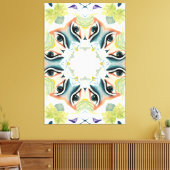 Prachtige handgeschilderde Boho Chic groen Abstrac Canvas Afdruk (Insitu (Woonkamer))