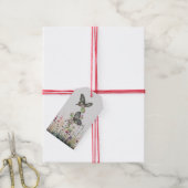 Prachtige handgeschilderde Ceylon Rozen vlinder Cadeaulabel (Met Touw)