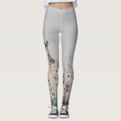 Prachtige handgeschilderde Ceylon Rozen vlinders Leggings (Voorkant)