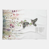 Prachtige handgeschilderde Ceylon Rozen vlinders Theedoek (Horizontaal)