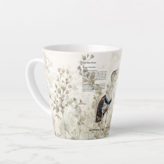 Prachtige handgeschilderde grote Indiase bustardvo Latte Mok (Linkerhoek)