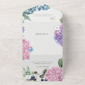 Prachtige Handgeschilderde Hydrangea Bloemenbruilo All In One Uitnodiging (Buitenkant)