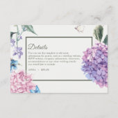 Prachtige Handgeschilderde Hydrangea Bloemenbruilo Informatiekaartje (Voorkant)
