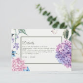 Prachtige Handgeschilderde Hydrangea Bloemenbruilo Informatiekaartje (Staand voorkant)