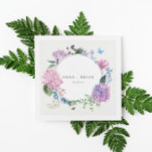 Prachtige Handgeschilderde Hydrangea Bloemenbruilo Servet