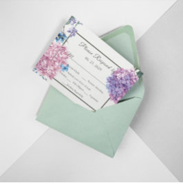 Prachtige handgeschilderde Hydrangea Huwelijks RSV RSVP Kaartje