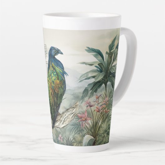 Prachtige handgeschilderde Nicobar Pigeon Latte Mo Latte Mok (Rechterhoek)