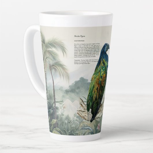 Prachtige handgeschilderde Nicobar Pigeon Latte Mo Latte Mok (Linkerhoek)