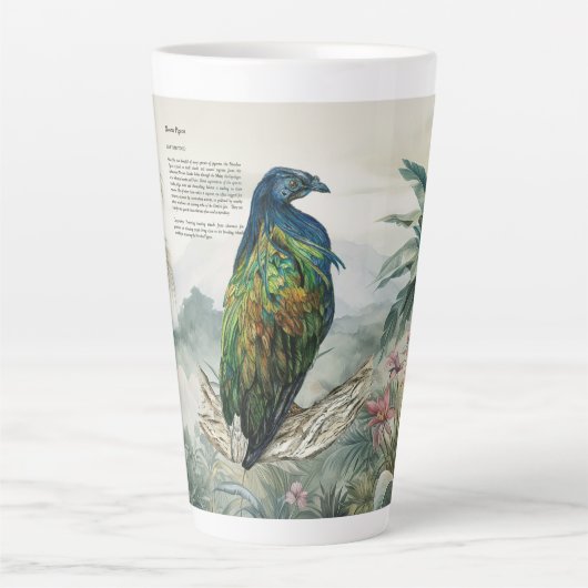 Prachtige handgeschilderde Nicobar Pigeon Latte Mo Latte Mok (Voorkant)