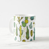 Prachtige handgetrokken cacti abstracte natuurlijk koffiemok (Voorkant links)