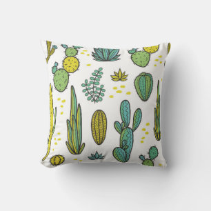 Prachtige handgetrokken cacti abstracte natuurlijk kussen