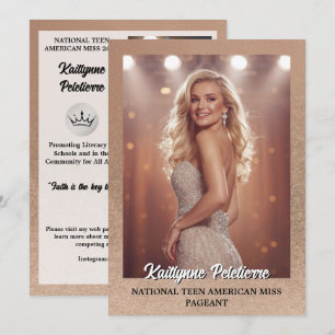 Prachtige handtekeningkaarten met roze gouden foli kaart