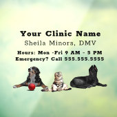 Prachtige Happy Dogs en Cat Veterinarian Window C Raamsticker (Vel 3)