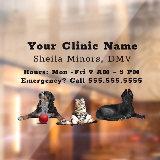 Prachtige Happy Dogs en Cat Veterinarian Window C Raamsticker (Vel 2)