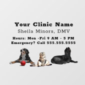 Prachtige Happy Dogs en Cat Veterinarian Window C Raamsticker (Vel)