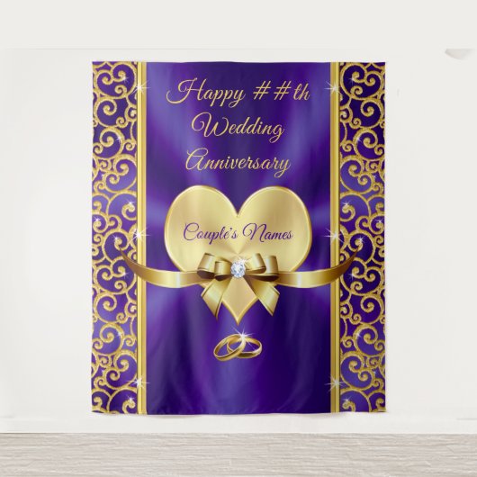 Prachtige, Happy Jubileum Achtergrond, voor ELK JA Wandkleed (Voorkant)