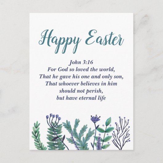 Prachtige Happy Paast John 3:16 Bijbelversie Briefkaart (Voorkant)