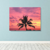 Prachtige Hawaiian Sunset Canvas afdrukken (Insitu (Houten vloer))