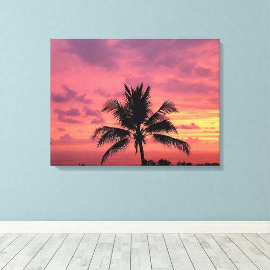 Prachtige Hawaiian Sunset Canvas afdrukken (Insitu (Houten vloer))
