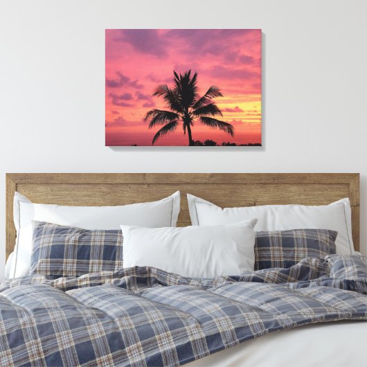 Prachtige Hawaiian Sunset Canvas afdrukken (Insitu (Slaapkamer))